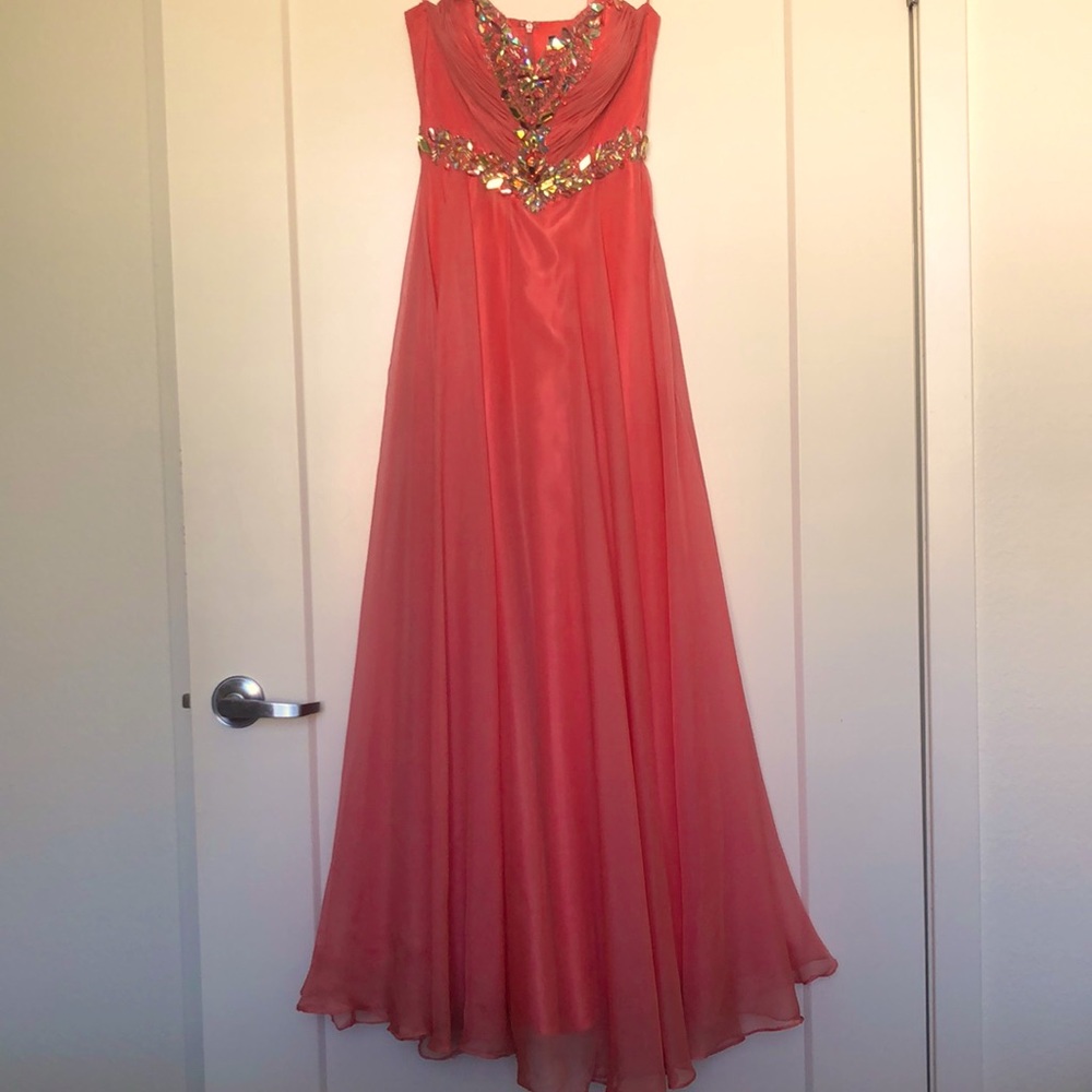 Prom/formal dress! Size two in perfect condition! Pink/coral
